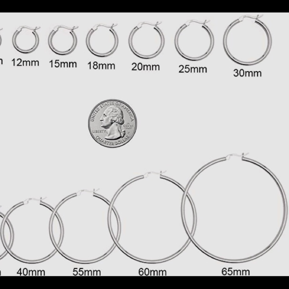 Sterling Silver 18mm x 2mm Click Top Hinged Hoop Earrings - Picture 5 of 6